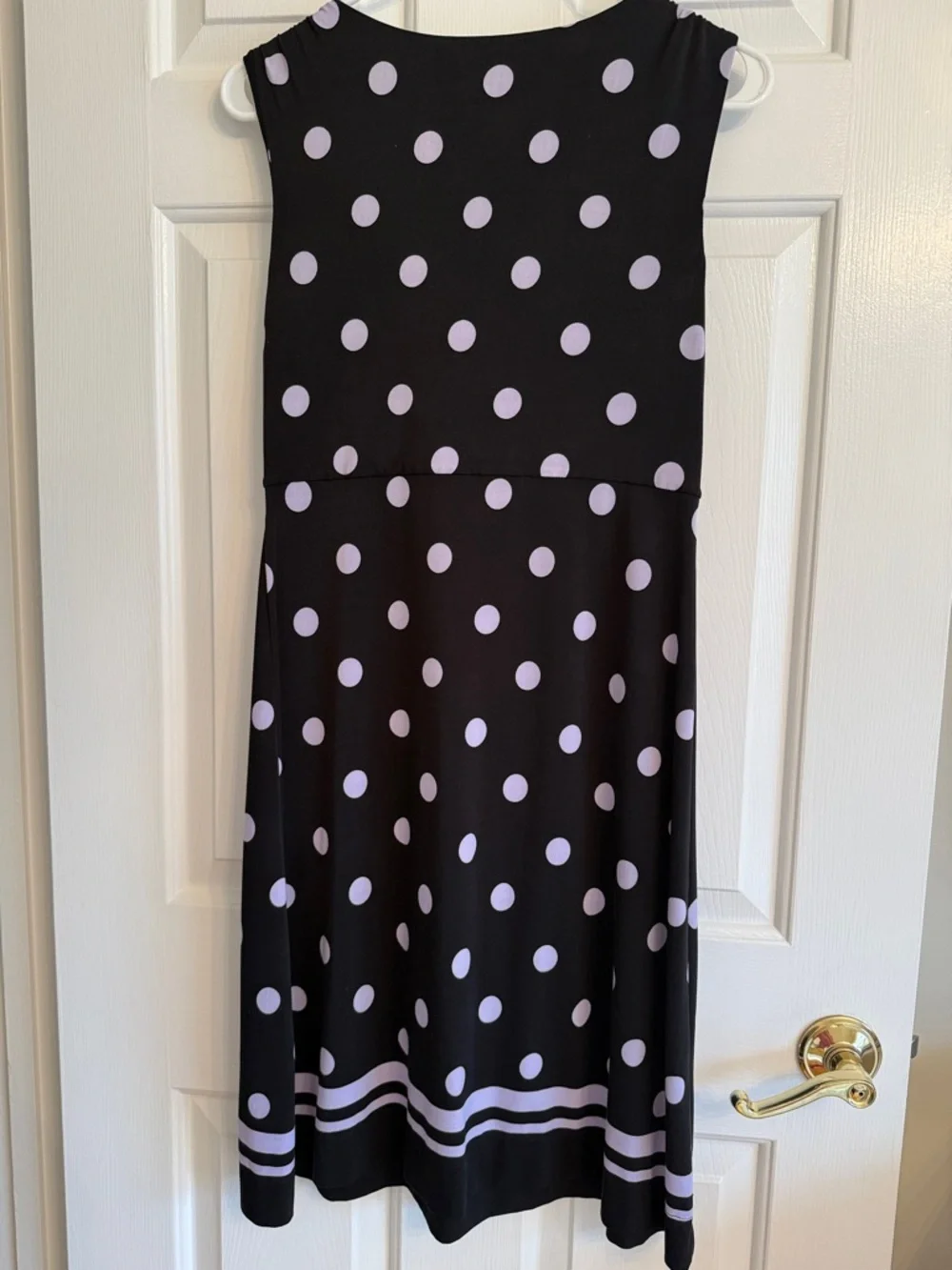 Soma Black Dress with Lilac Polka Dots - Picture 3 of 3